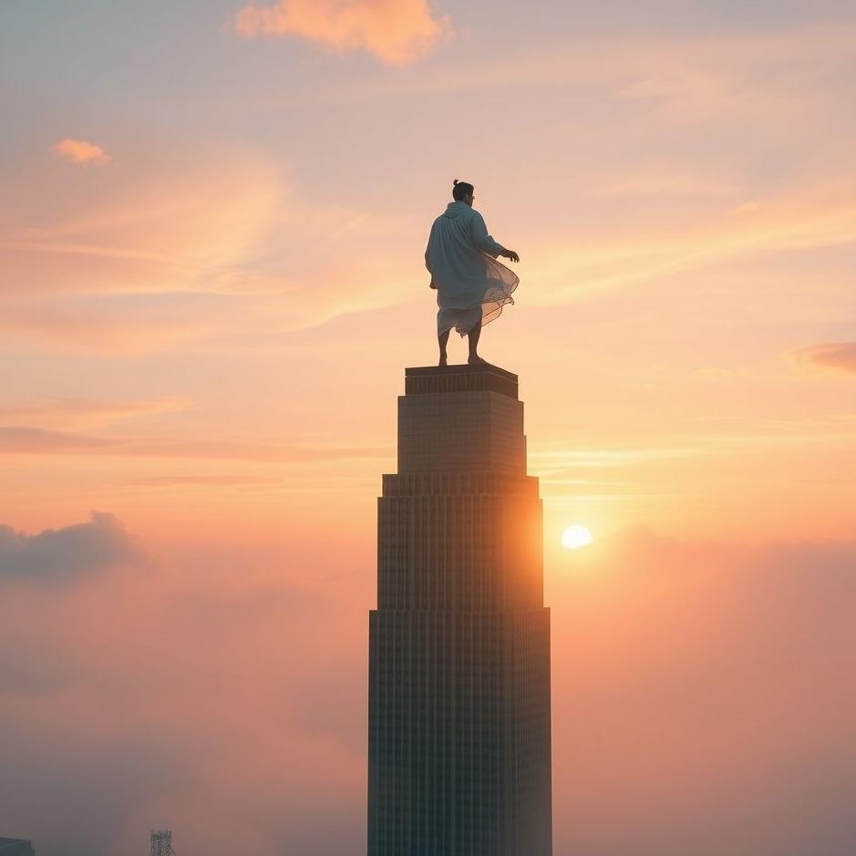 Dream : On top of a tall building in a dream