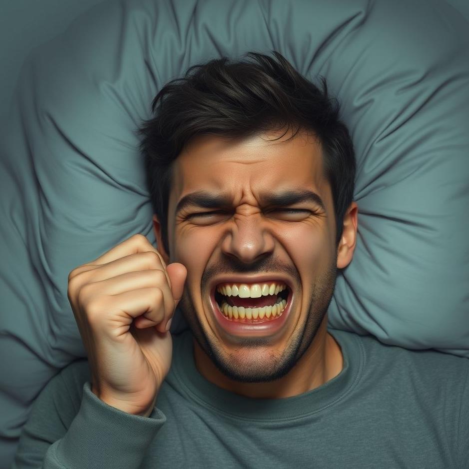 Dream Dictionary : Oneself clenching one's teeth out of anger in a dream