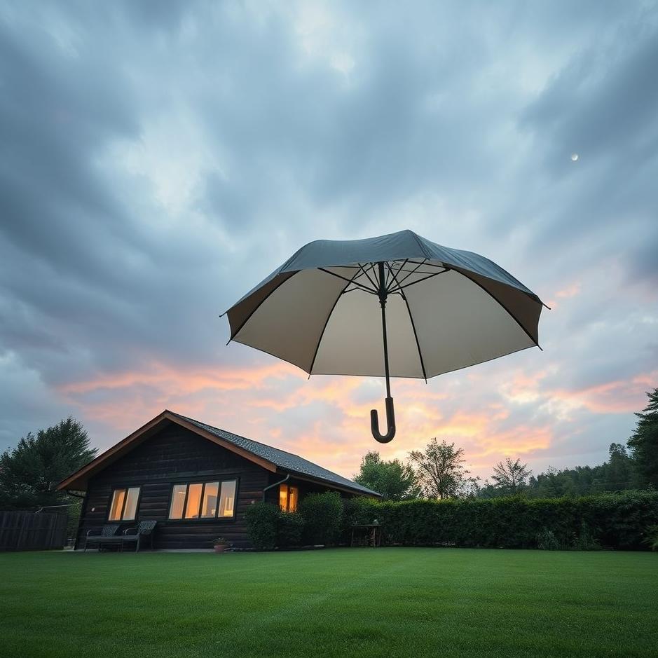 Dream : Opening an umbrella at home in a dream