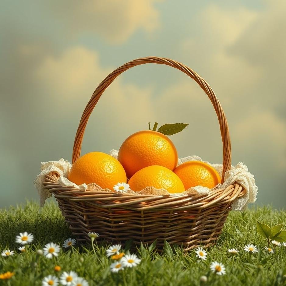 Dream : Orange in a basket in a dream