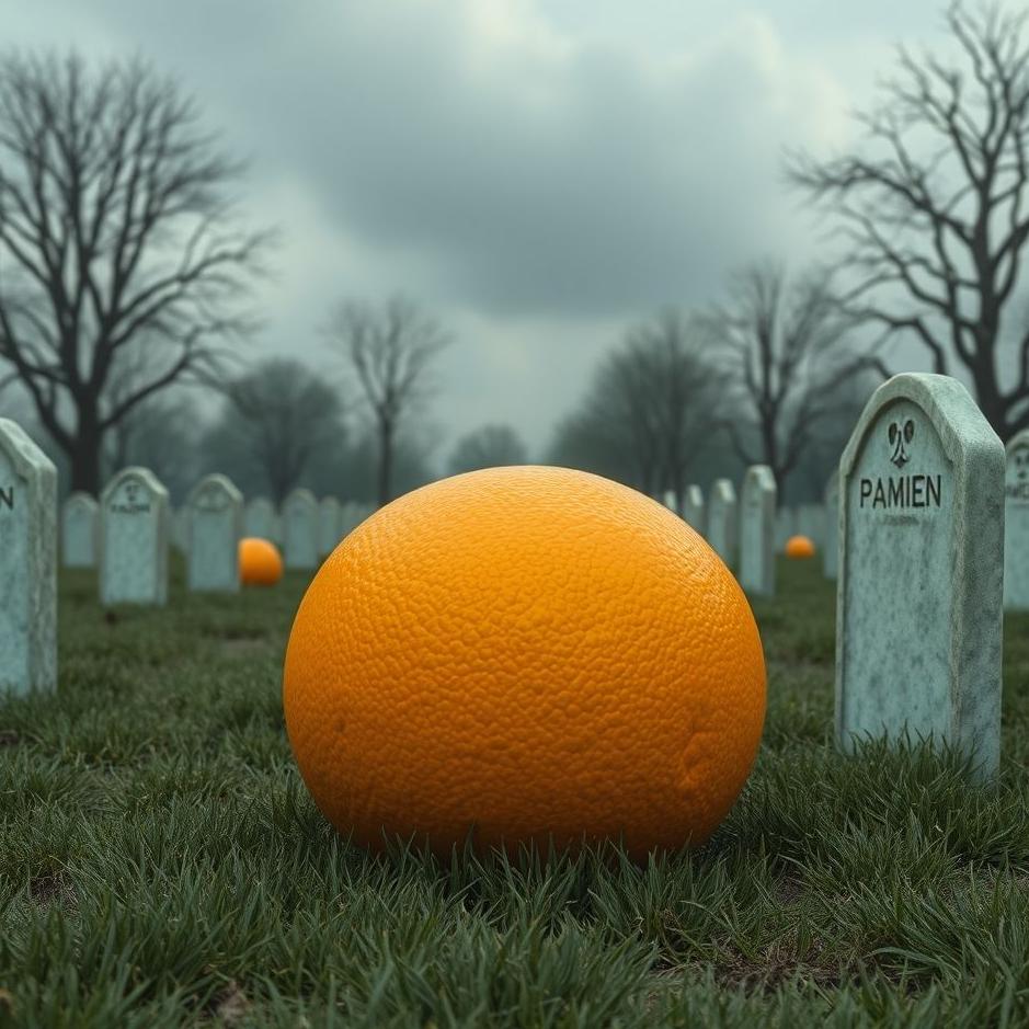 Dream : Orange in a cemetery in a dream