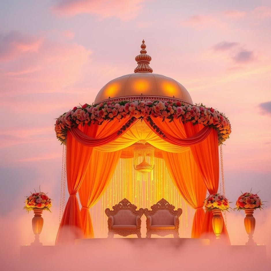 Dream : Orange mandap in a dream