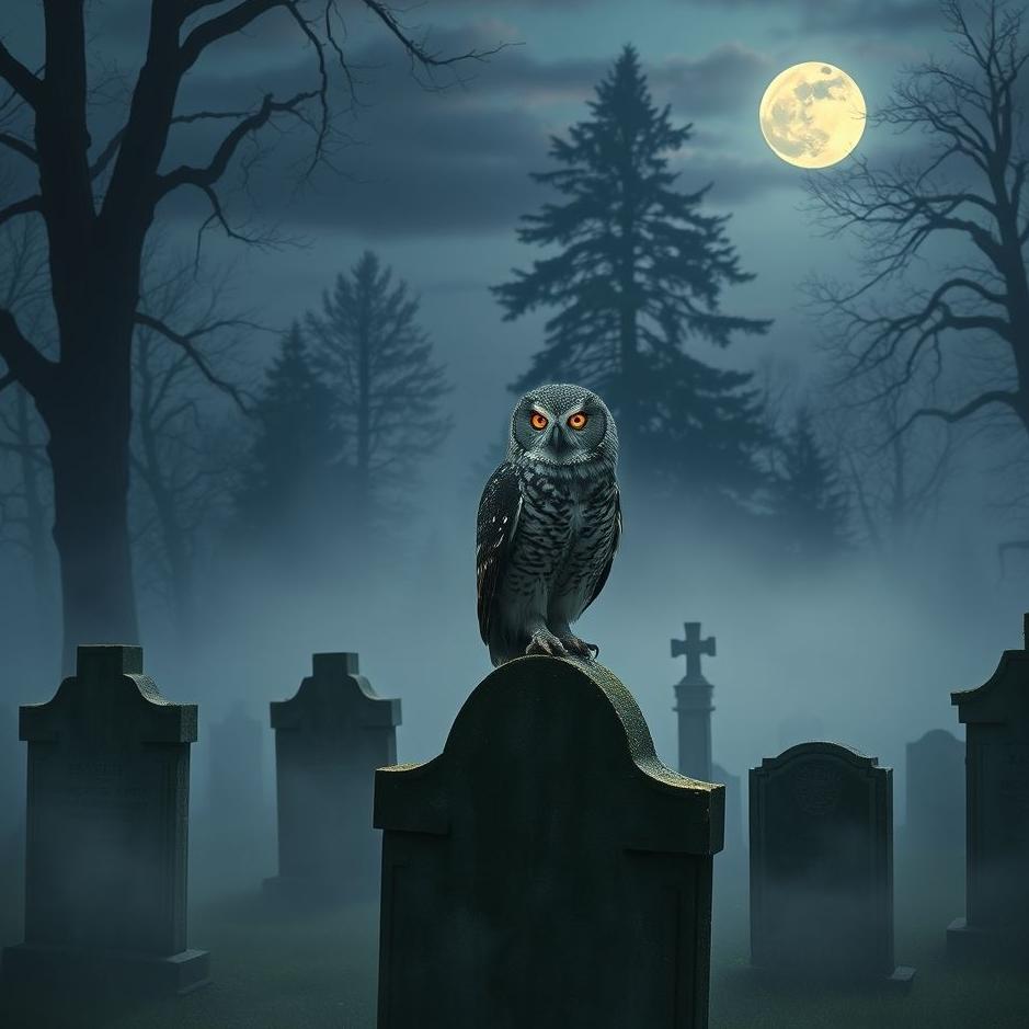 Dream : Owl in a cemetery in a dream