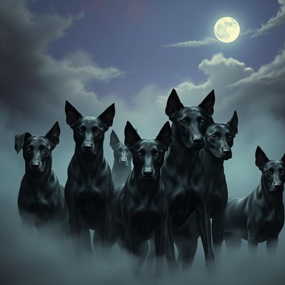 Dream : Pack of black dogs in a dream
