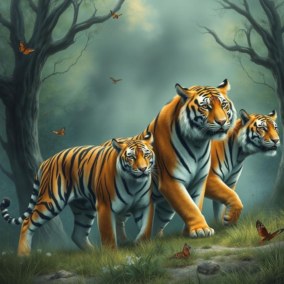 Dream : Pack of tigers in a dream