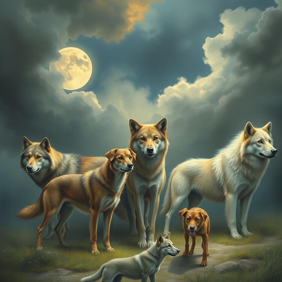 Dream : Pack of wolves and dogs in a dream