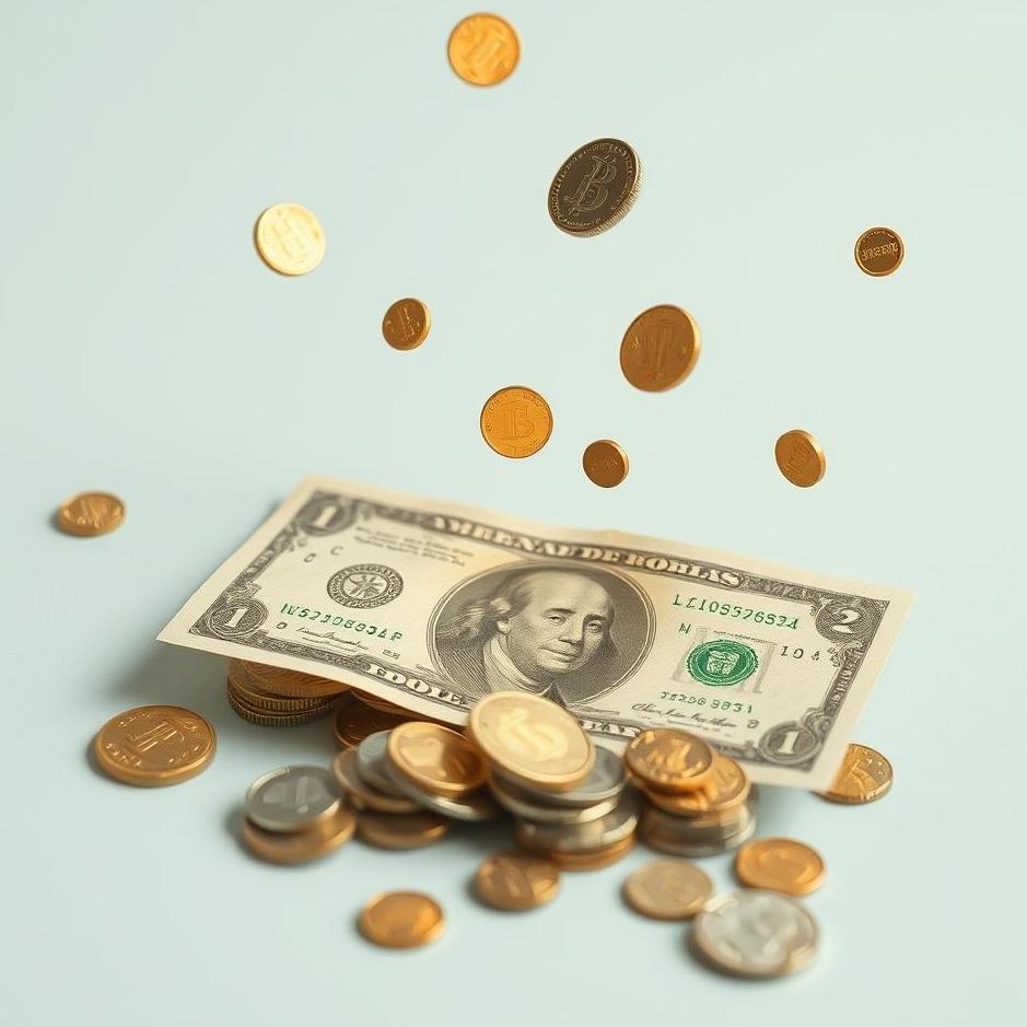 Dream : Paper money and coins in a dream