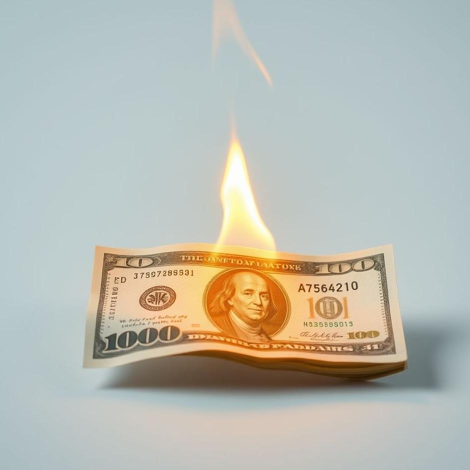 Dream : Paper money burning in a dream