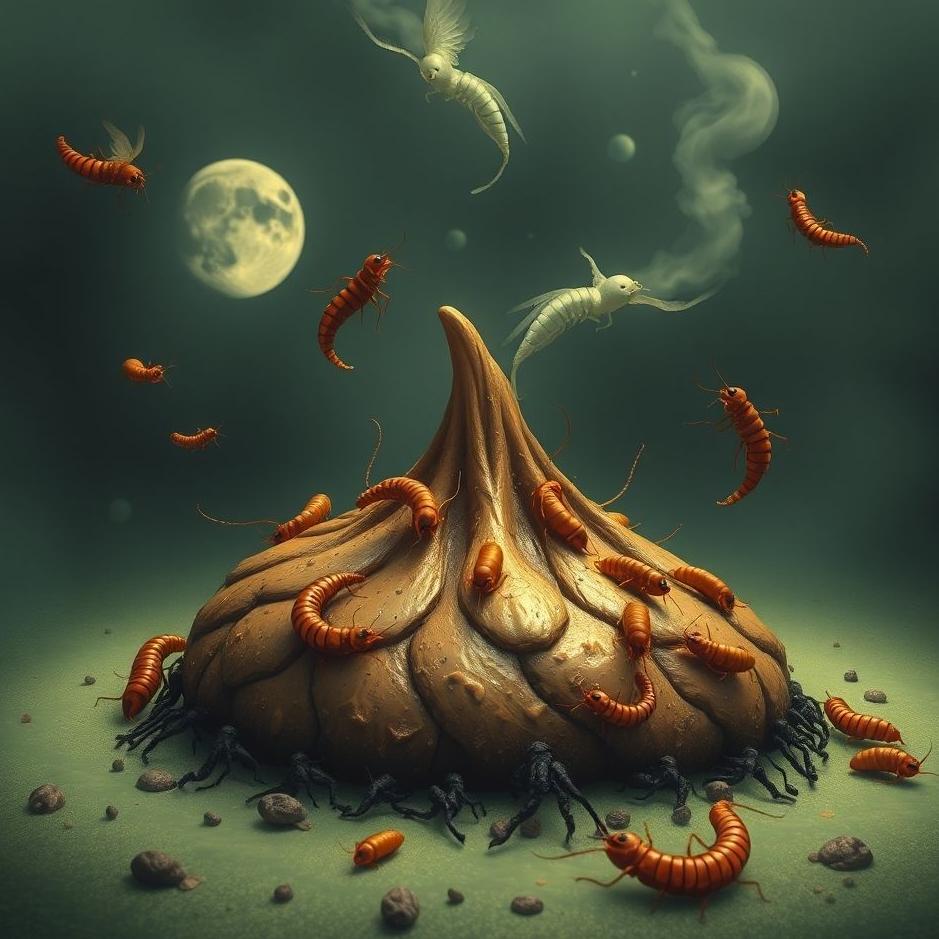 Dream : Parasites in poop in a dream