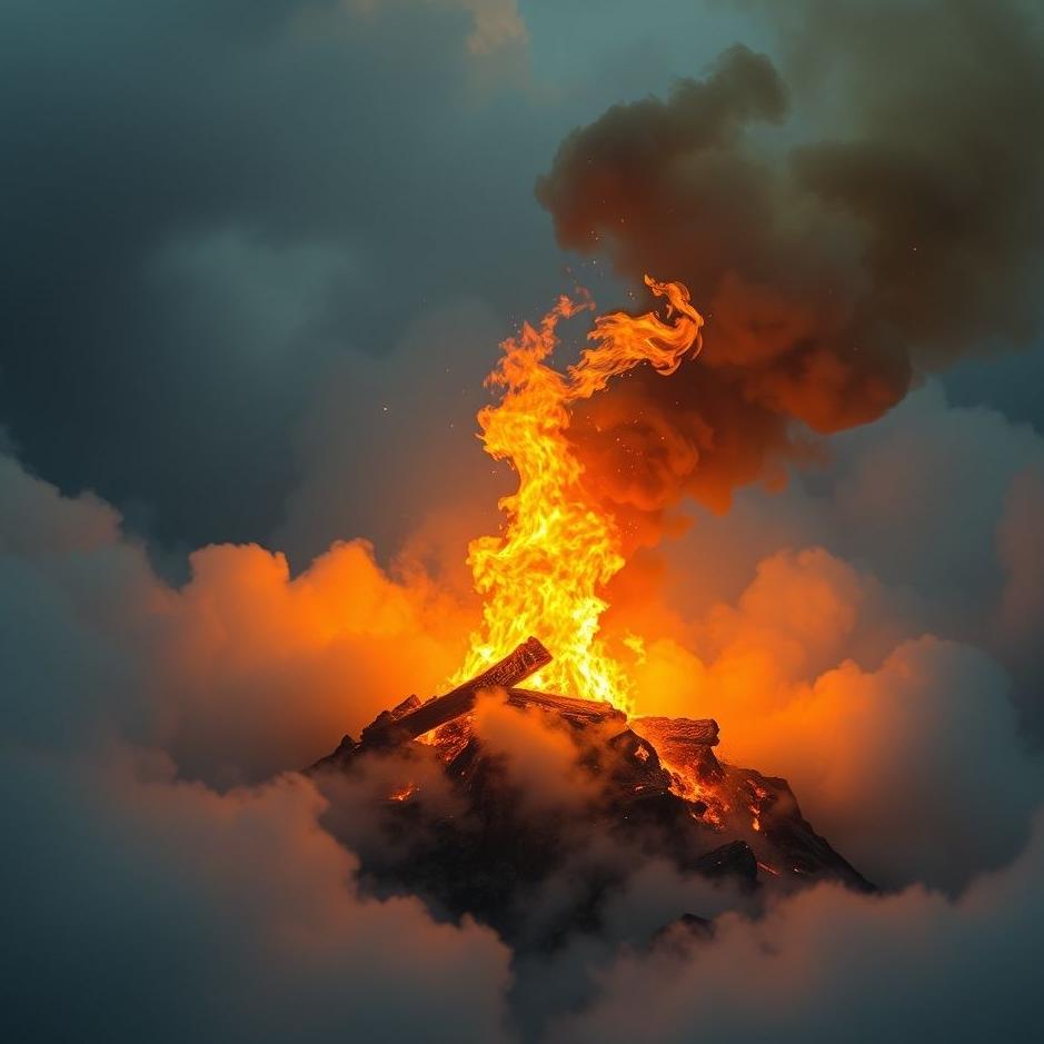 Dream : Pass from above fire in the dream