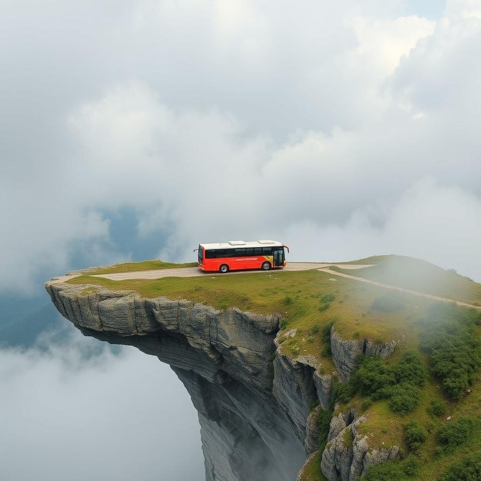 Dream : Passing over a cliff with a bus in a dream