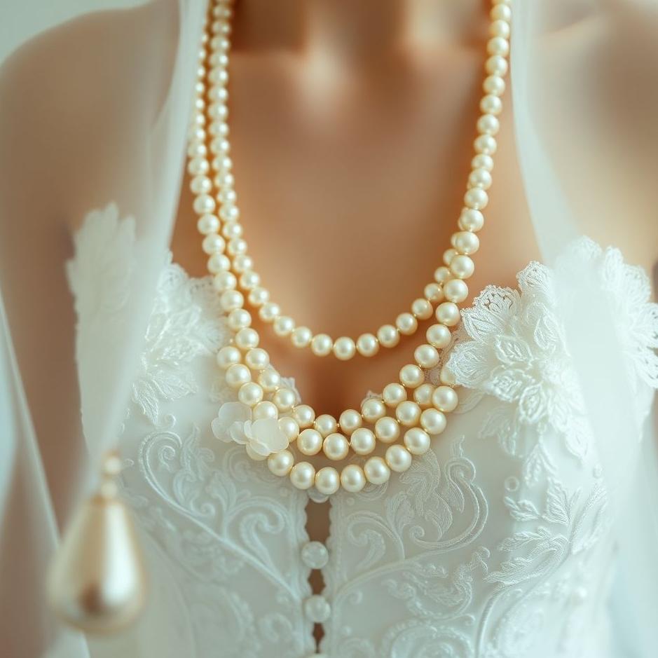 Dream : Pearls on a wedding dress in a dream