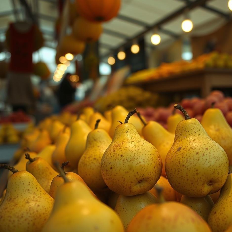 Dream : Pears in the market in a dream