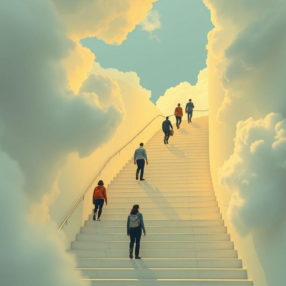Dream : People climbing stairs in a dream