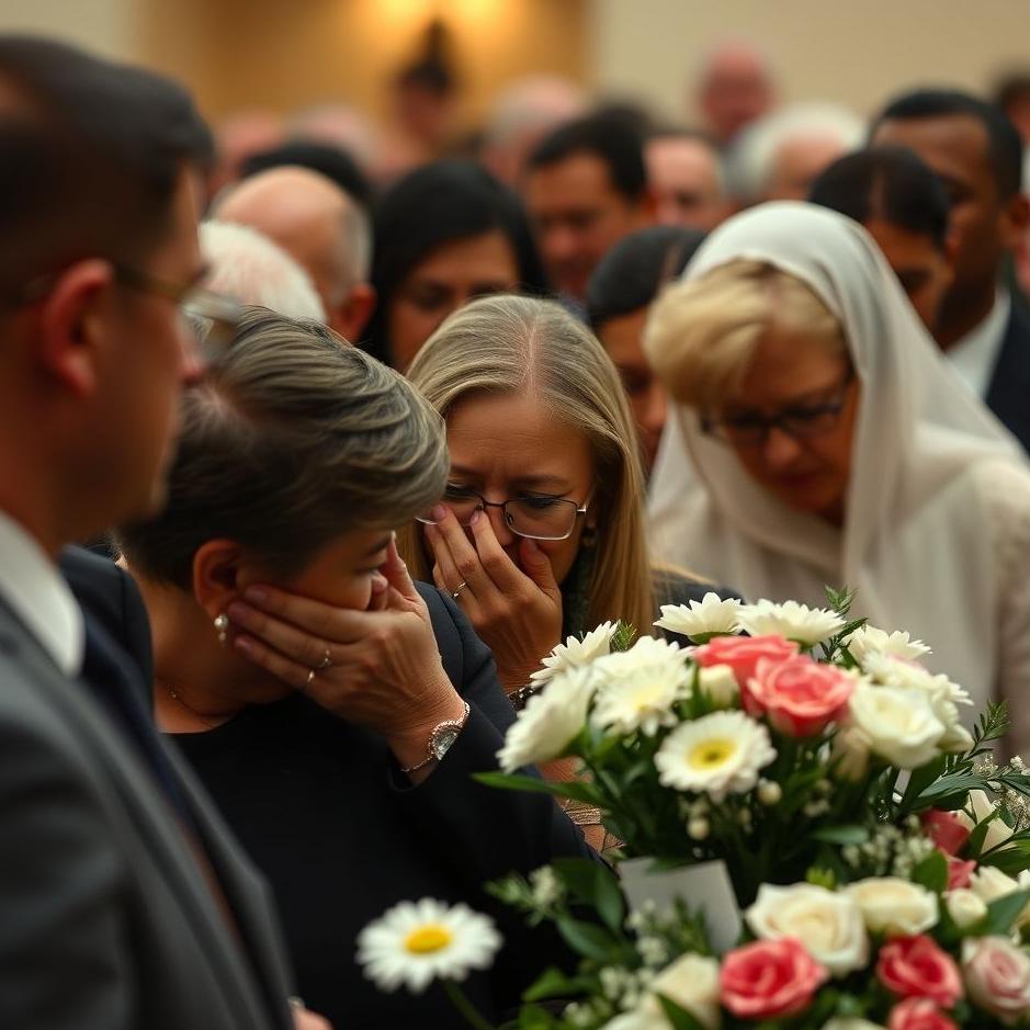 Dream : People crying at a funeral 