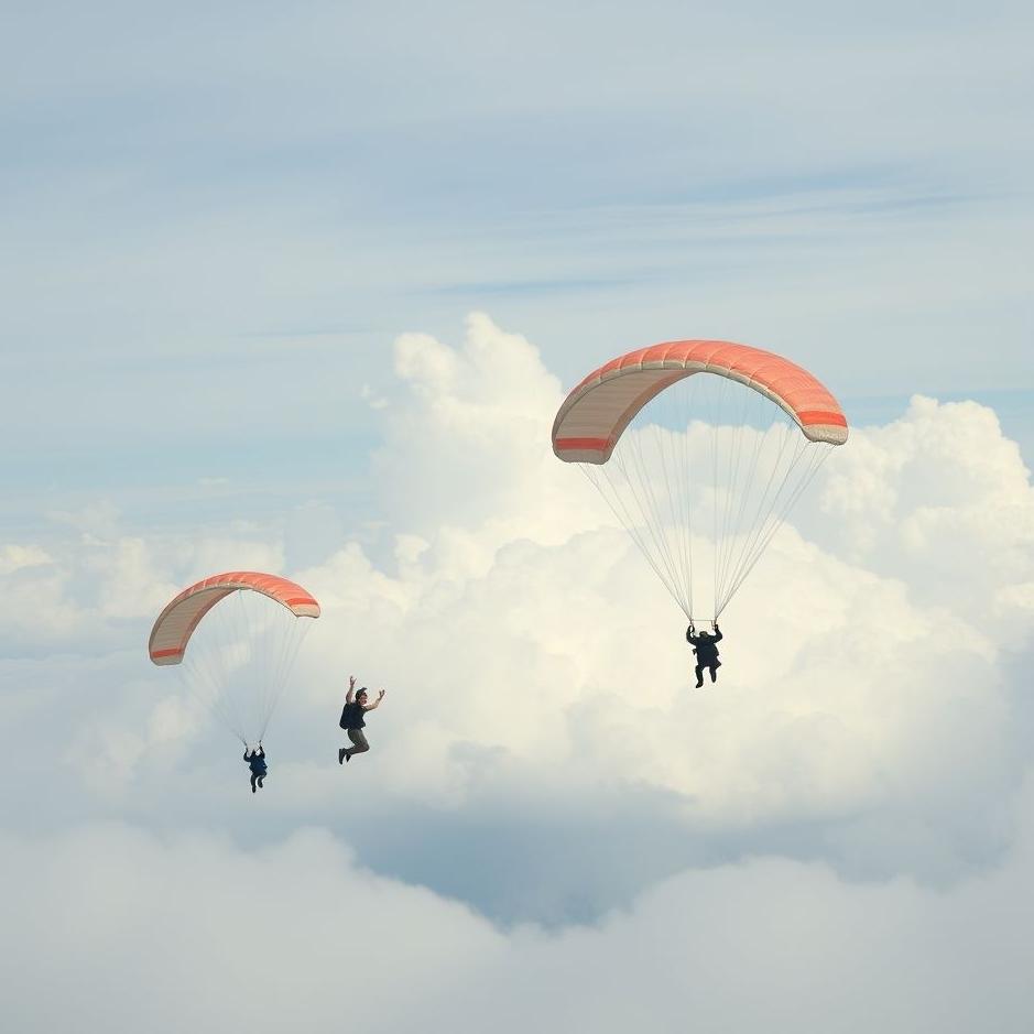 Dream : People jumping with parachutes in a dream