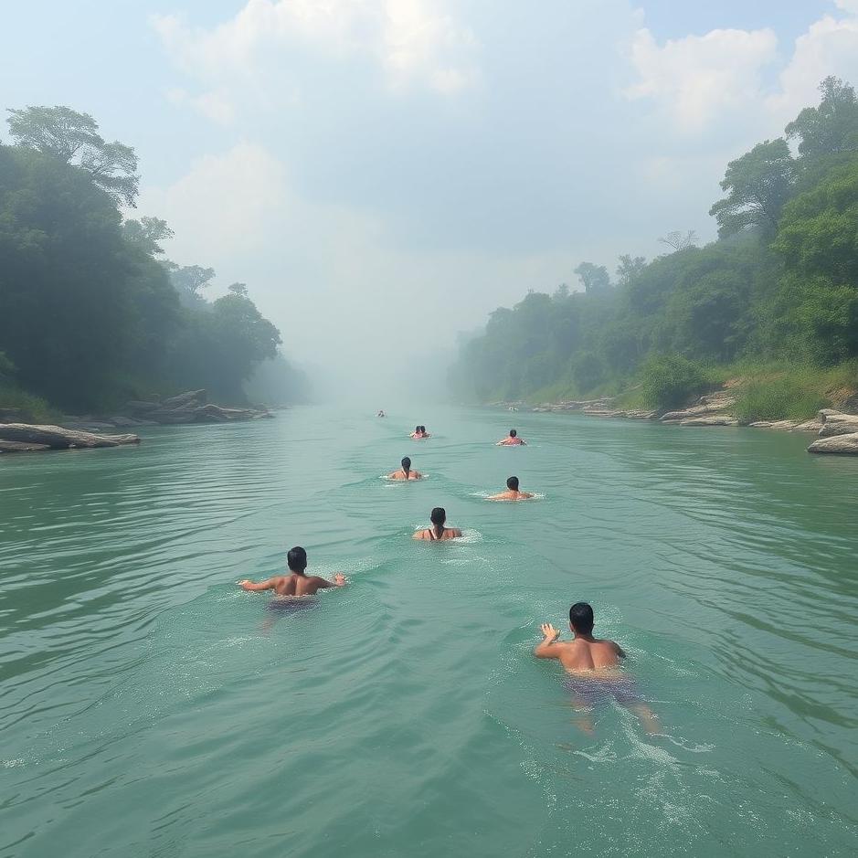 Dream : People swimming in a river in a dream