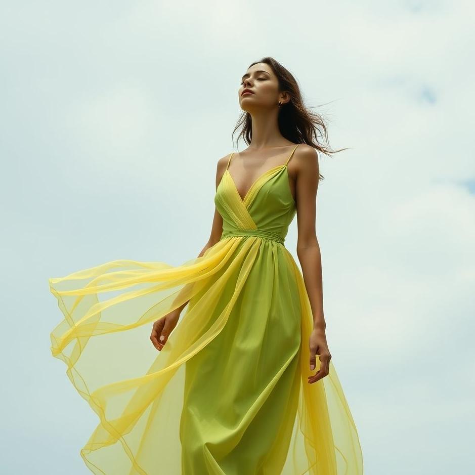 Dream : Petrol-colored dress in a dream