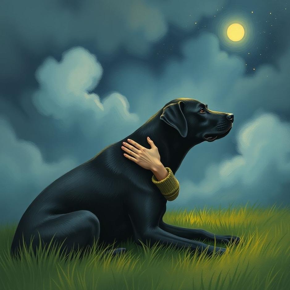 Dream : Petting a big black dog in a dream