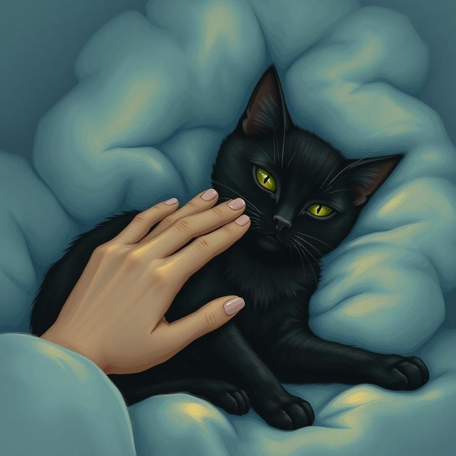 Dream : Petting a black cat in a dream