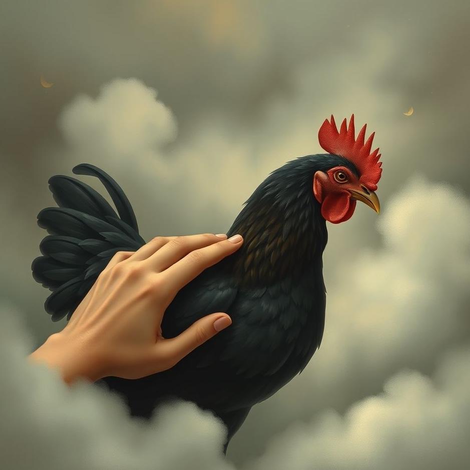Dream : Petting a black chicken in a dream