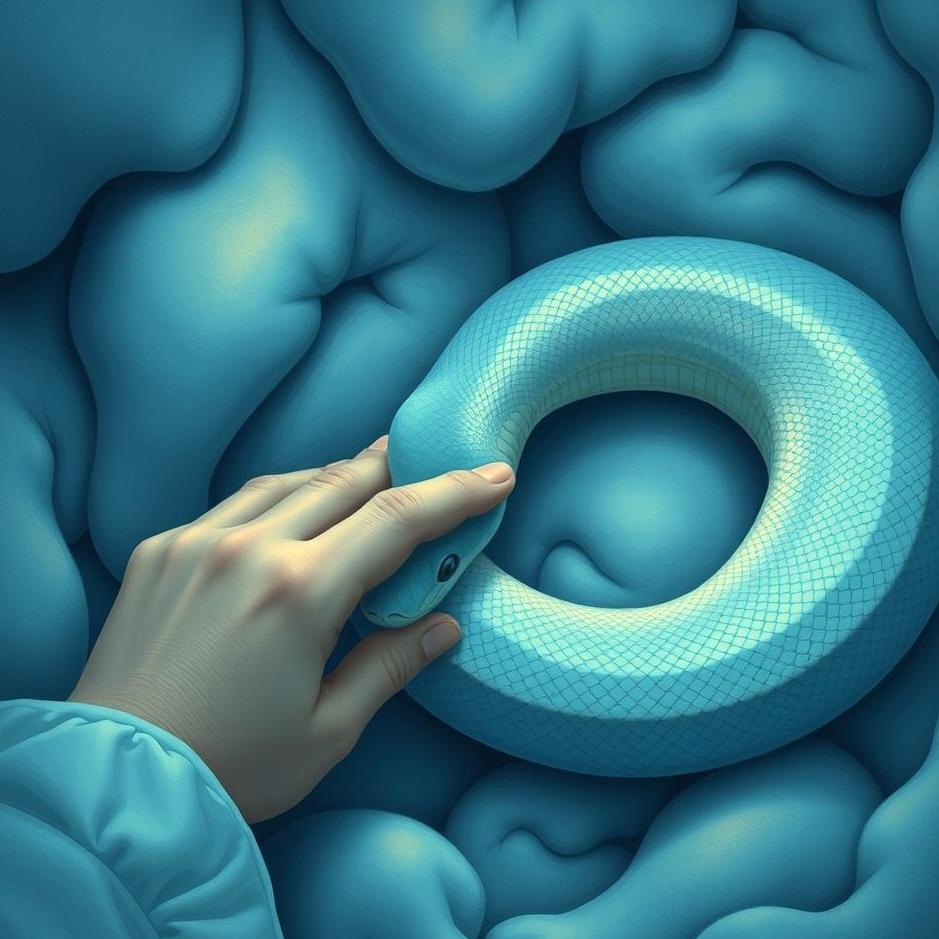 Dream : Petting a blue snake in a dream