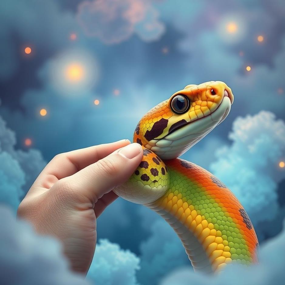 Dream : Petting a colorful snake in a dream