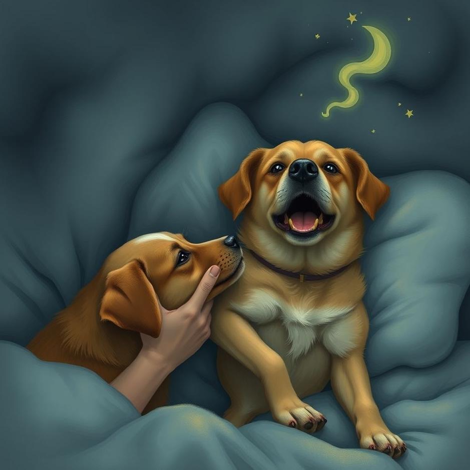 Dream : Petting a dog while being afraid in a dream