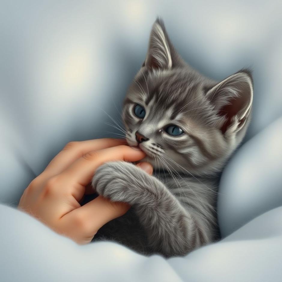 Dream : Petting a gray kitten in a dream