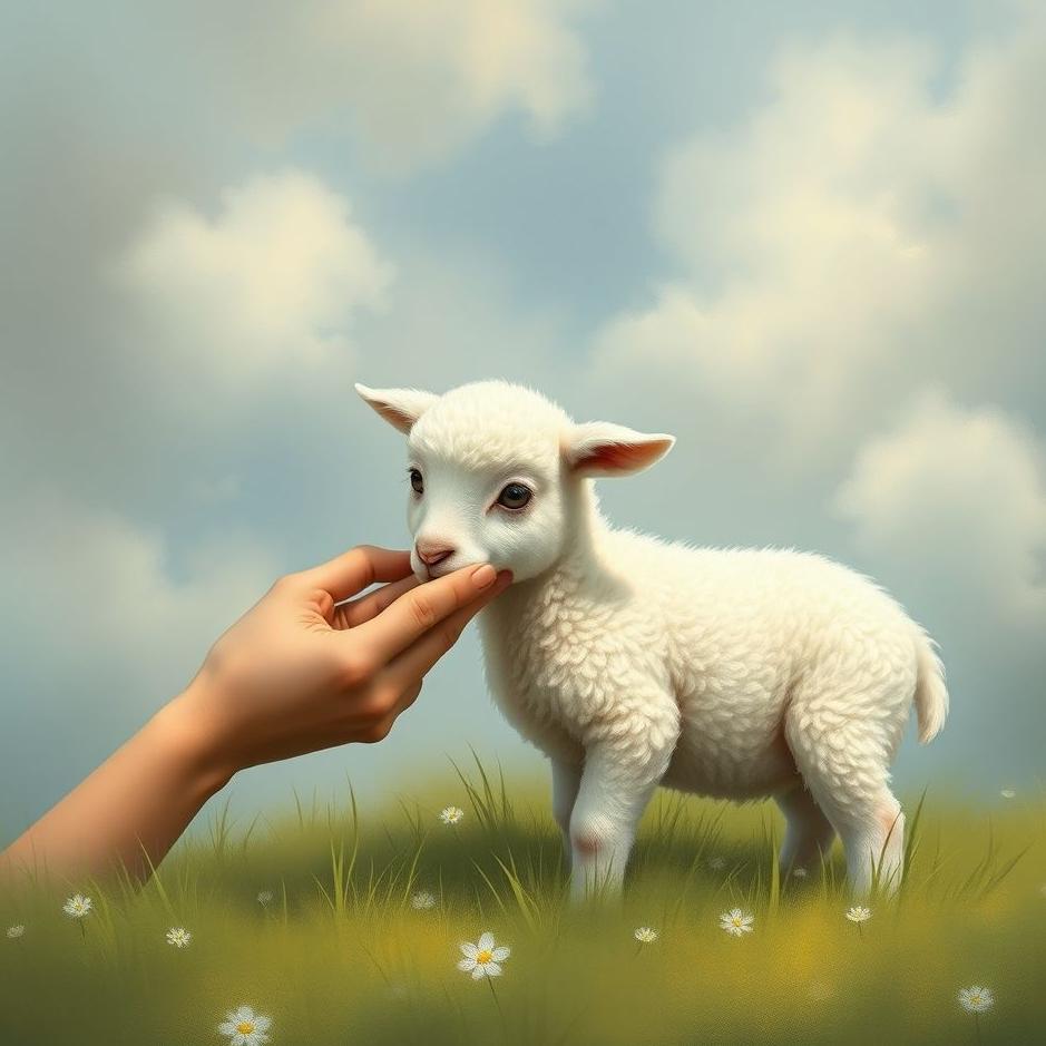 Dream : Petting a little white lamb in a dream