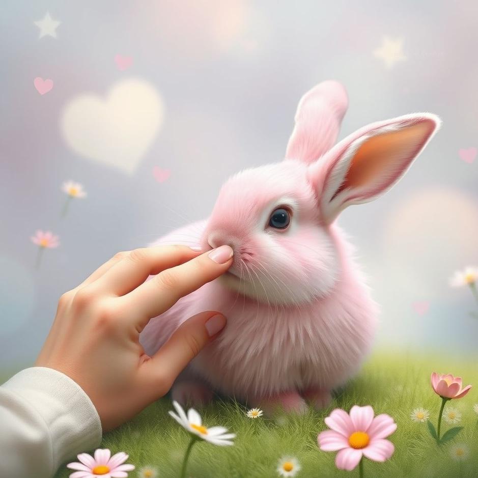 Dream : Petting a pink rabbit in a dream