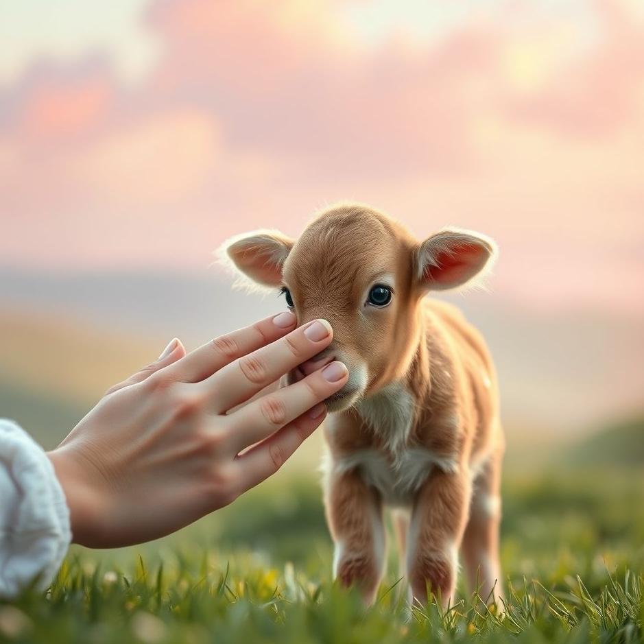 Dream : Petting a small calf in a dream