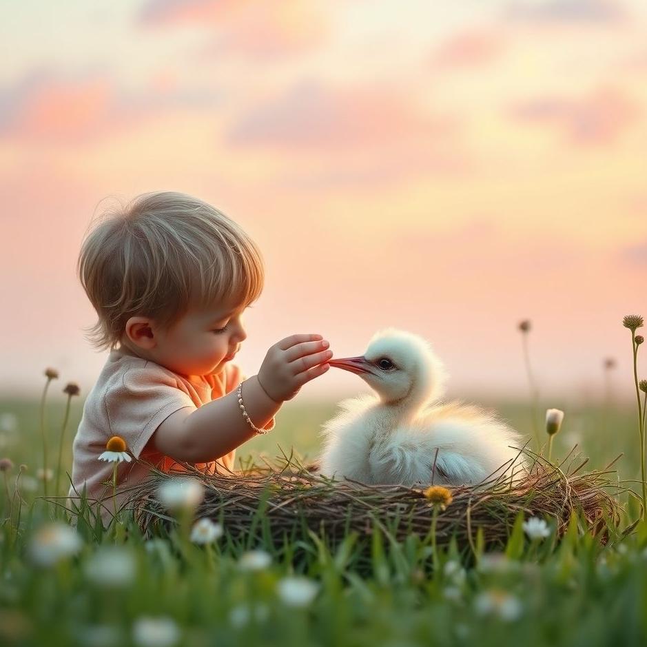 Dream : Petting a stork cub in a dream