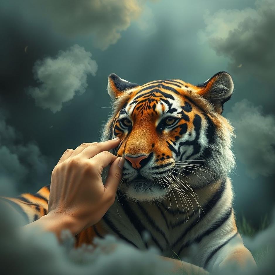 Dream : Petting a tiger in a dream