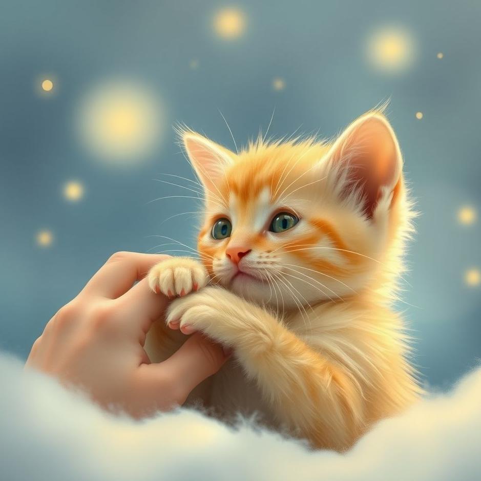 Dream : Petting a yellow kitten in a dream