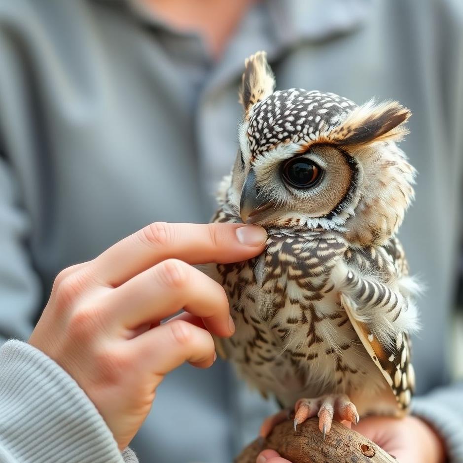 Dream : Petting an Owl Baby 