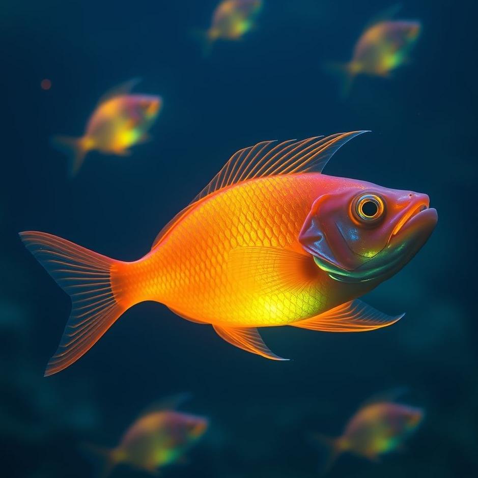 Dream : Phosphorescent fish in a dream