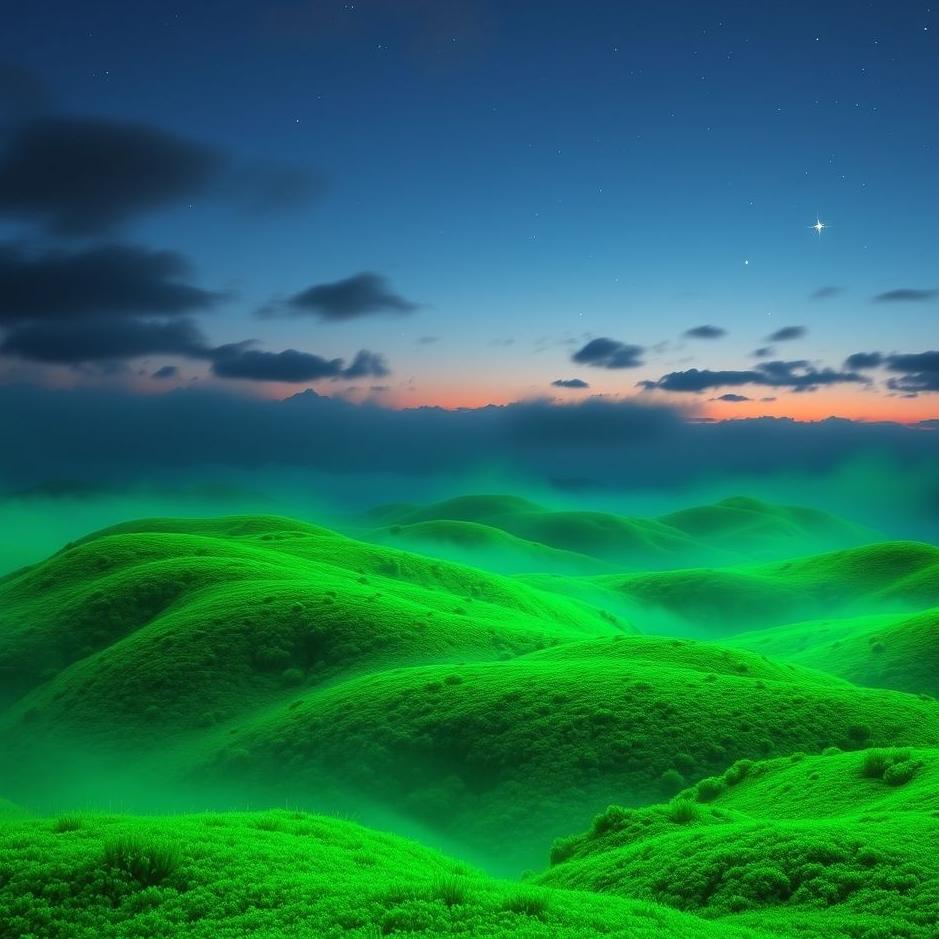 Dream : Phosphorescent green in a dream