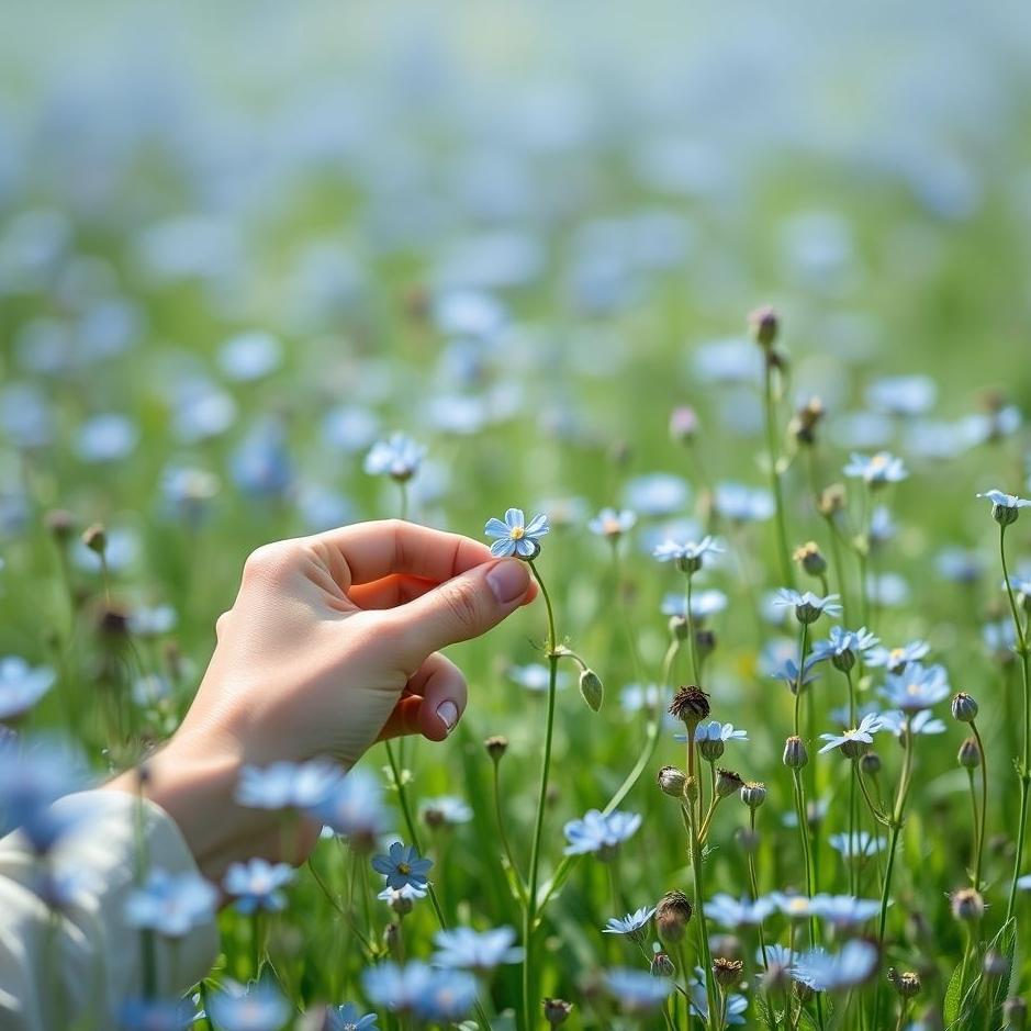 Dream : Picking blue flowers in a dream