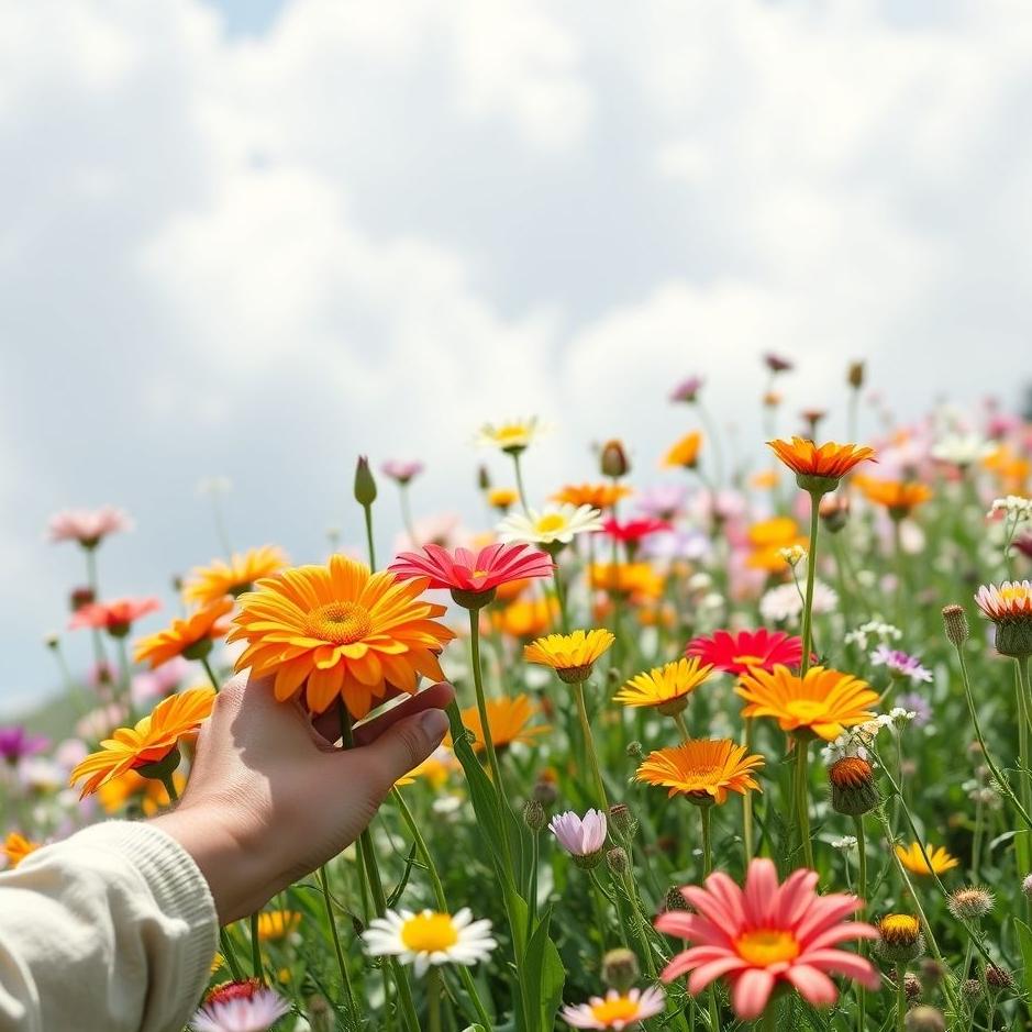 Dream : Picking colorful flowers in a dream