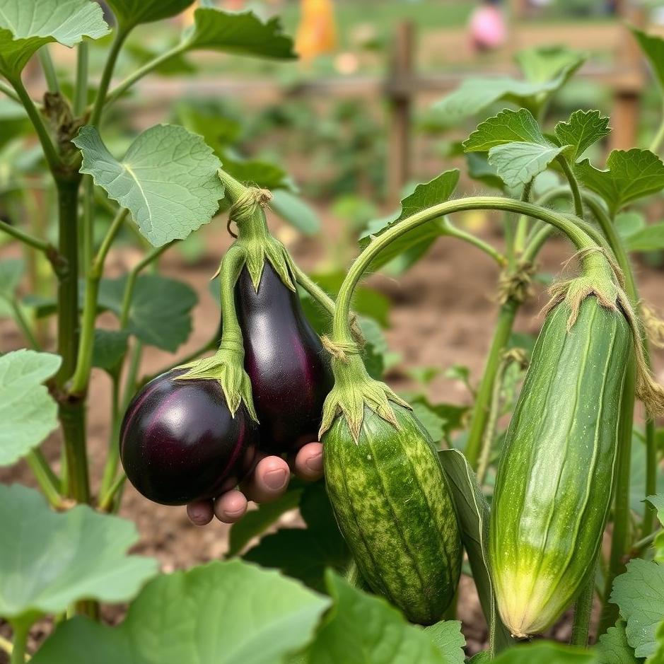 Dream : Picking eggplants and cucumbers in your dream