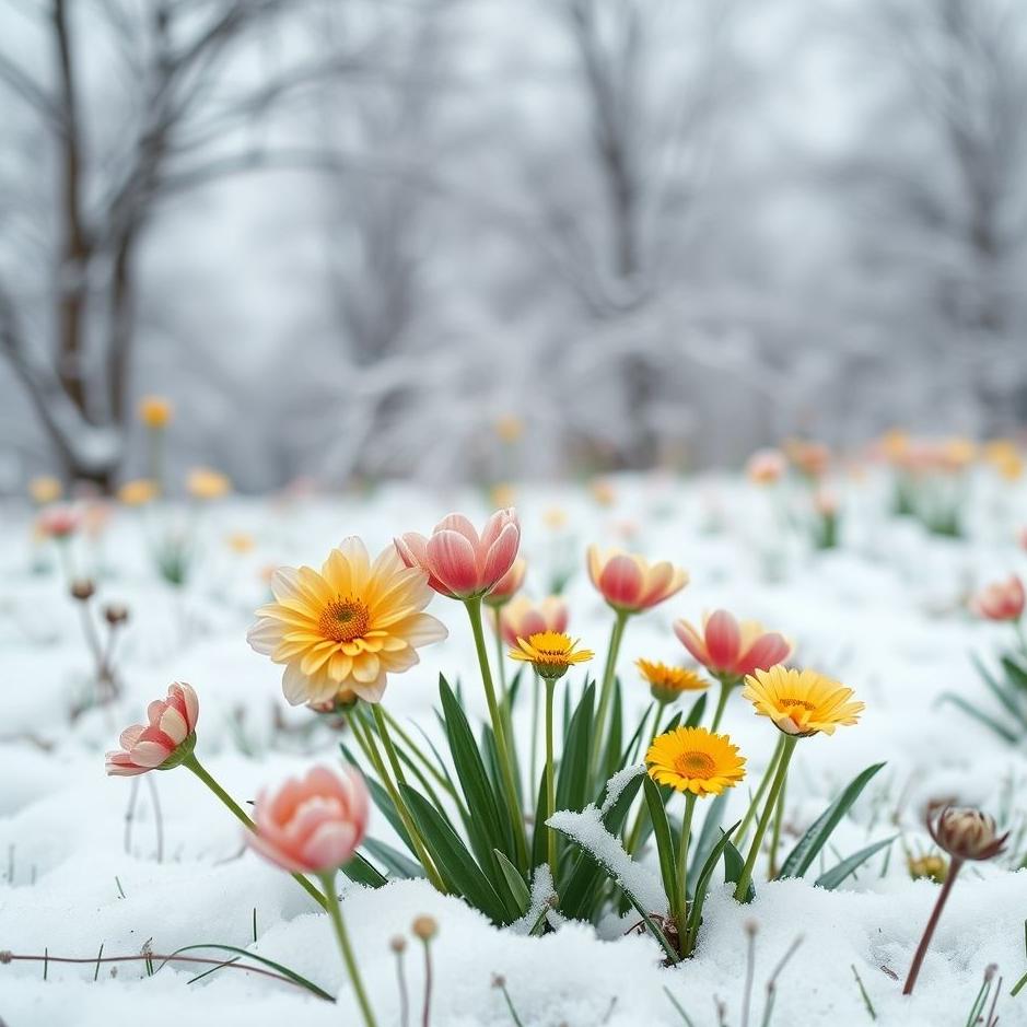 Dream : Picking flowers in the snow