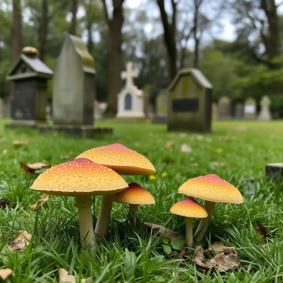 Dream : Picking mushrooms in a cemetery