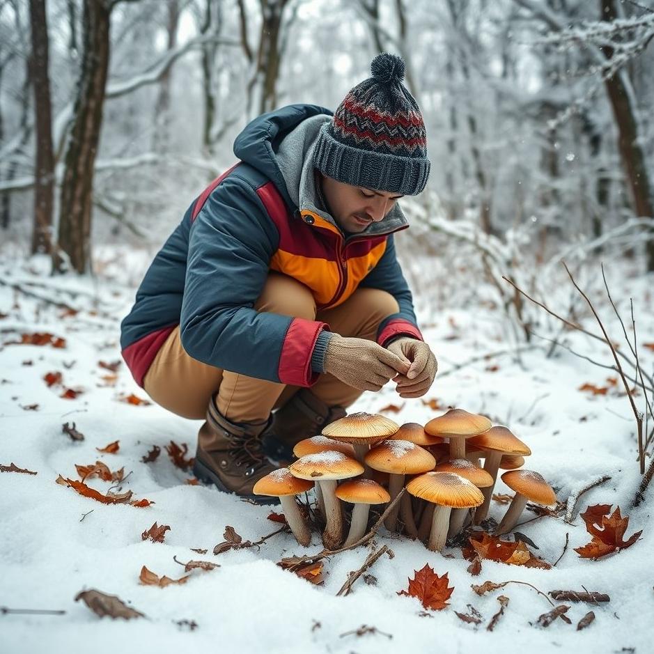 Dream : Picking mushrooms in the snow