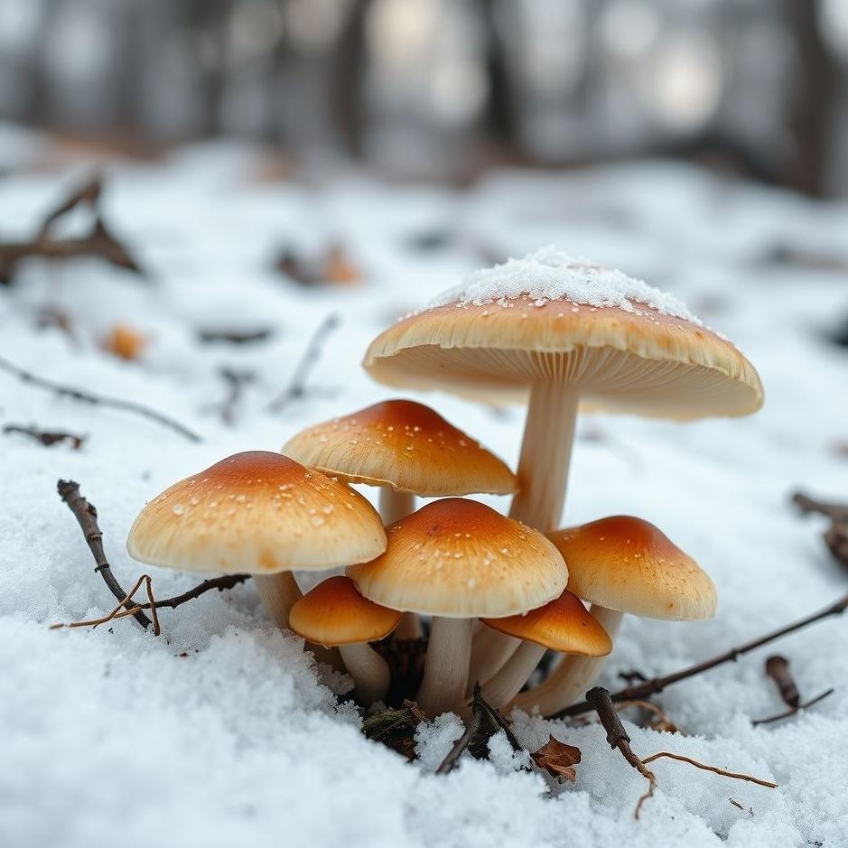 Dream : Picking mushrooms on snow