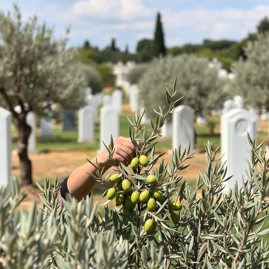 Dream : Picking olives in a cemetery