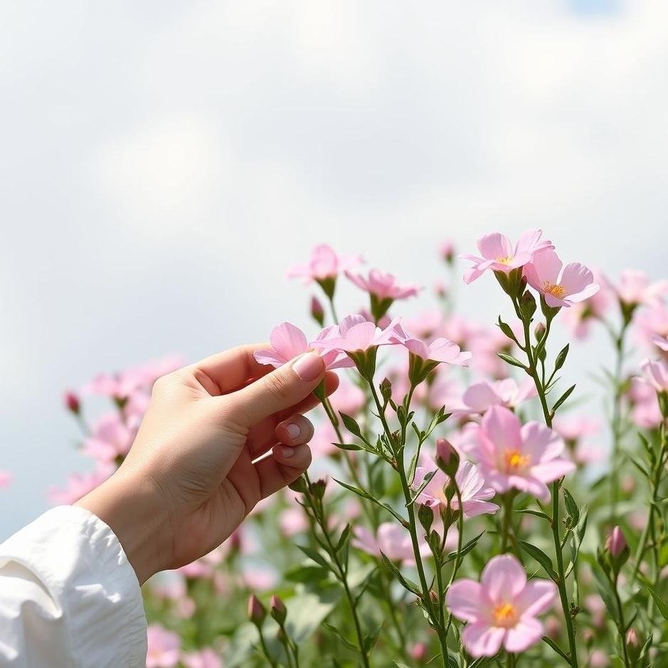 Dream : Picking pink flowers in a dream