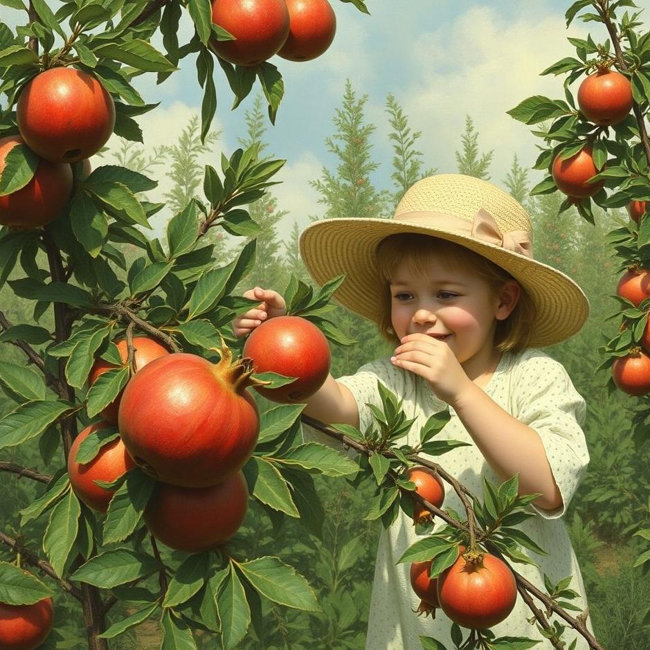 Dream : Picking pomegranates and apples in a dream
