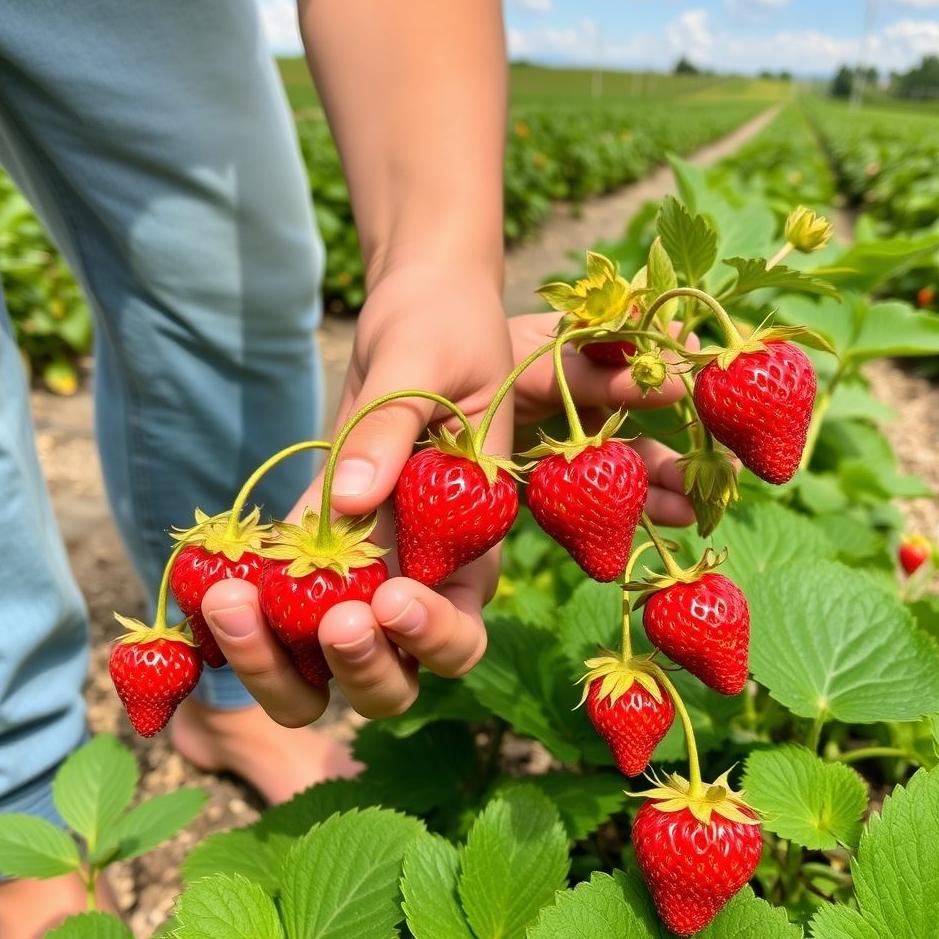 Dream : Picking red strawberries
