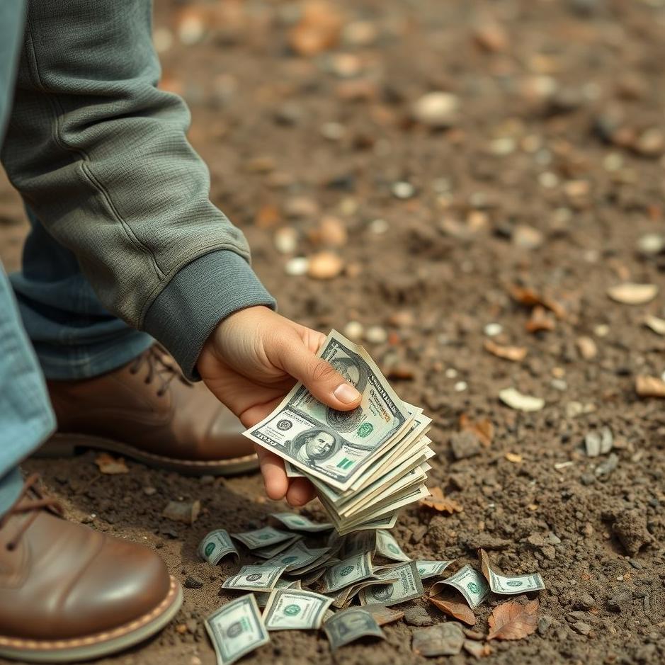 Dream : Picking up money from the ground